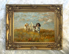Fine Oleograph on Canvas - A Pair of Setters on a Hilltop after P.L.Rosseau