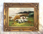 Fine Oleograph on Canvas of a Pair Setters Duck Hunting.