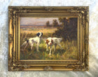 Fine Oleograph on Canvas - "Setters on the Scent in a Landscape"