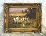 Fine Oleograph on Canvas - "Setters on the Scent in a Landscape"
