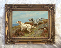 Fine Oleograph on Canvas - A Pair of Setters in the Field aft. Thomas Blinks