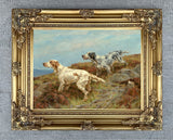 Fine Oleograph on Canvas - A Pair of Setters in the Field aft. Thomas Blinks