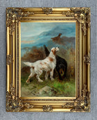 Fine Oleograph on Canvas - A Pair of Setters in the Mountains after Henri Schouten