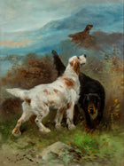 Fine Oleograph on Canvas - A Pair of Setters in the Mountains after Henri Schouten