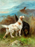 Fine Oleograph on Canvas - A Pair of Setters in the Mountains after Henri Schouten