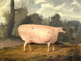 Fine Oleograph on Canvas Portrait of a Prize Sheep in a Landscape