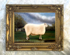 Gilt Framed  Oleograph on Canvas "A Champion Sheep"