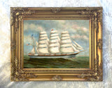 Gilt Framed Oleograph of a Clipper at Sea