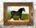 Oleograph on Canvas of a Shire Horse "Cock of the North"