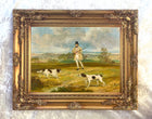 Fine Oleograph on Canvas - "Sportsman with his Gundogs"