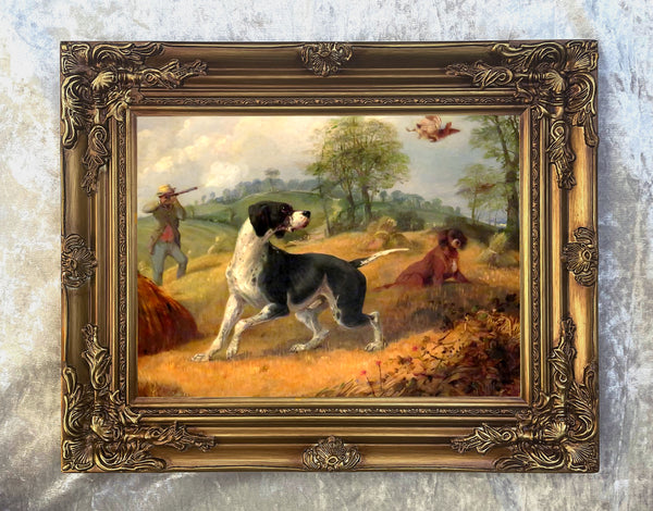 Gilt Framed Oleograph of a Shooting Party