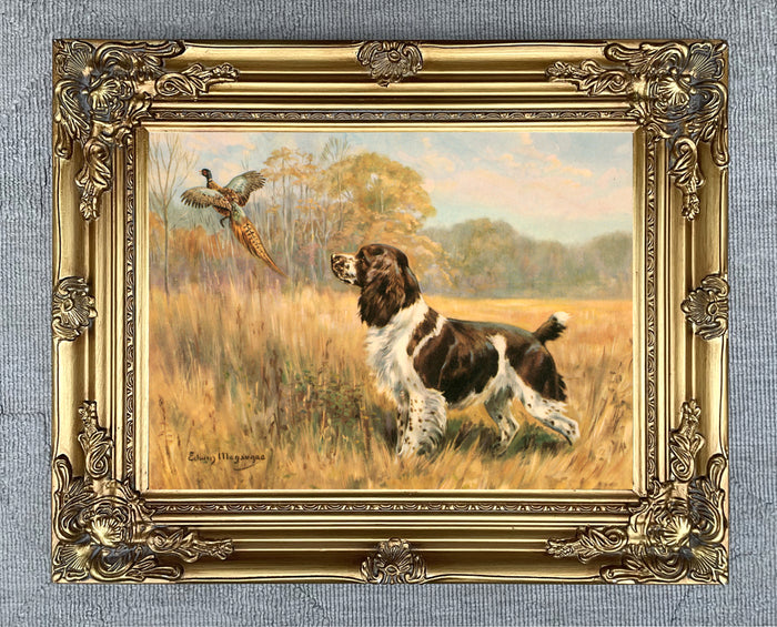Framed Oleograph of  a Spaniel 