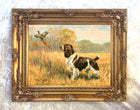 Framed Oleograph of  a Spaniel "Putting up Game"