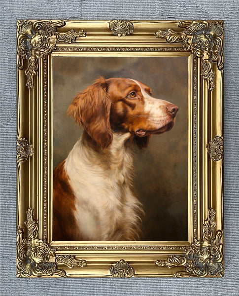 Fine Gilt Framed Oleograph of a Spaniel