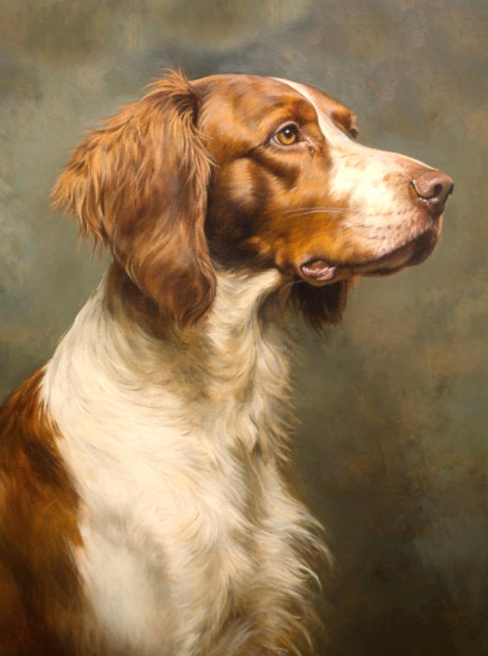 Fine Gilt Framed Oleograph of a Spaniel