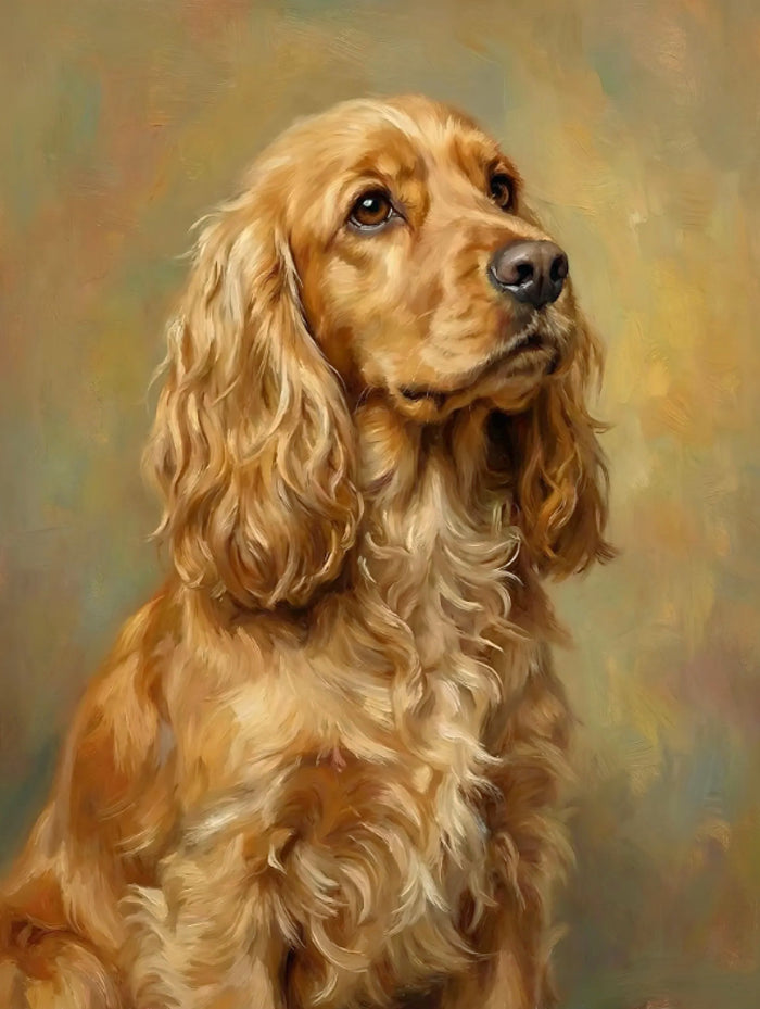 Gilt Framed Oleograph of a Cocker Spaniel