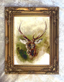Fine Oleograph on Canvas of a Stags Head after Landseer