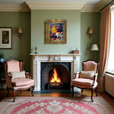 Exquisite Oleograph on Canvas Still Life of Mixed Fruit on Marble Steps