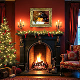 Fine Oleograph on Canvas Still Life of Festive Fruit on a Ledge aft. E H Stannard