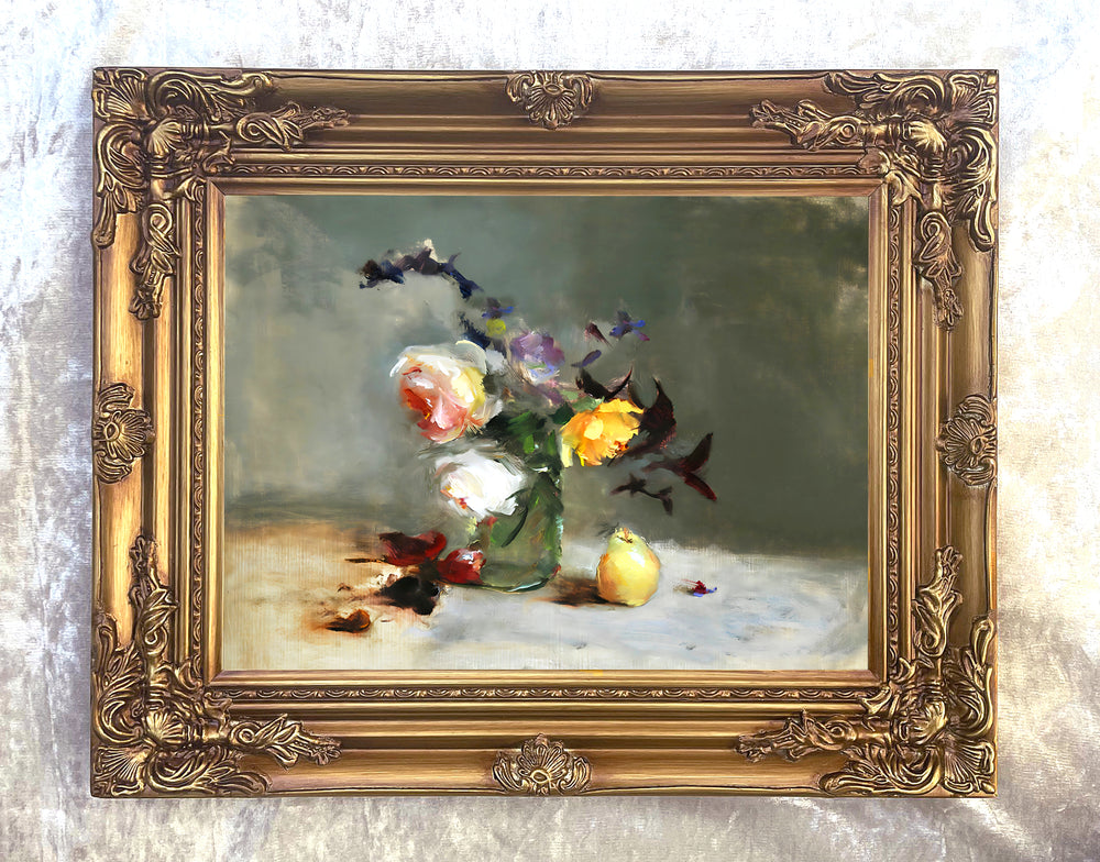 Exquisite Oleograph on Canvas - Still Life with a Pear