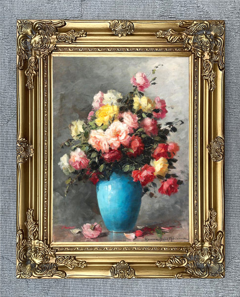 Exquisite Oleograph on Canvas - Bouquet of Flowers