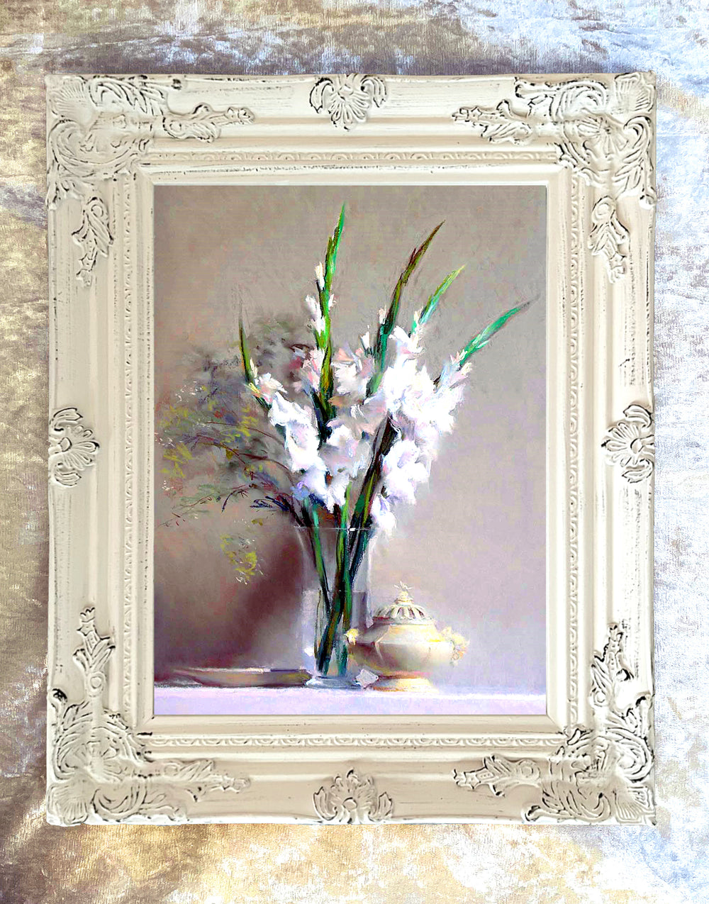 Fine Oleograph on Canvas - A Floral Display in a Glass Vase