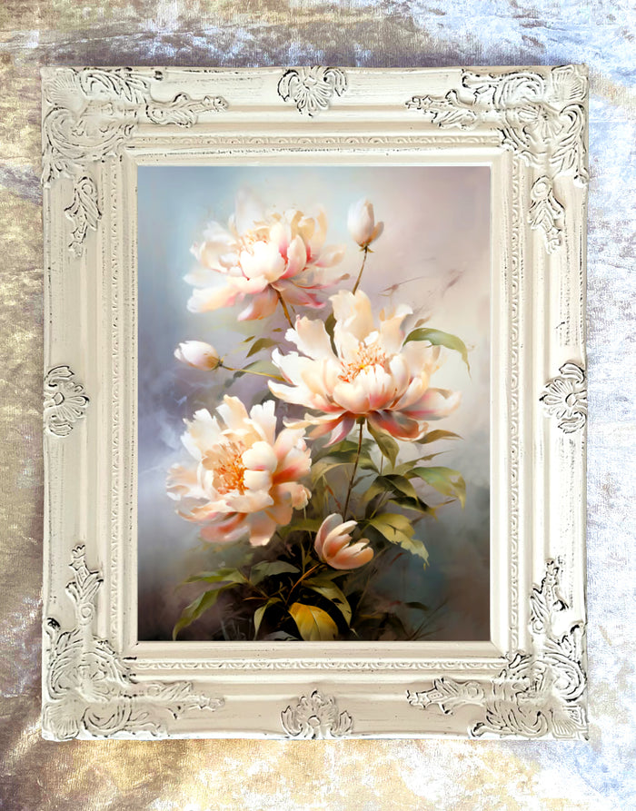 Exquisite Still Life Oleograph on Canvas - A Beautiful Floral Spray