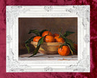 Beautiful Oleograph on Canvas Still Life of Clementines in a Bowl