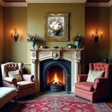 Exquisite Still Life Oleograph on Canvas Still Life of Roses in a Glass Vase