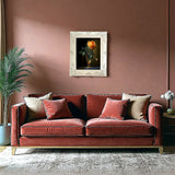 Beautiful Still Life Oleograph on Canvas Still Life of a Peach Rose in a Glass Goblet