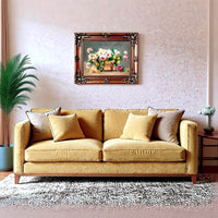 Exquisite Oleograph on Canvas - A Bouquet of Flowers in a Copper Bowl