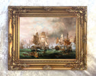 Fine Gilt Framed Oleograph of the Battle of Trafalgar