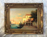 Stunning Oleograph on Canvas of a Venetian Scene aft. Antione Bouvard