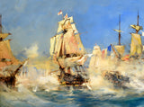 Fine Gilt Framed Oleograph of HMS Victory at Trafalgar