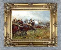 Fine Oleograph on Canvas - Cuirassiers Charge at Waterloo