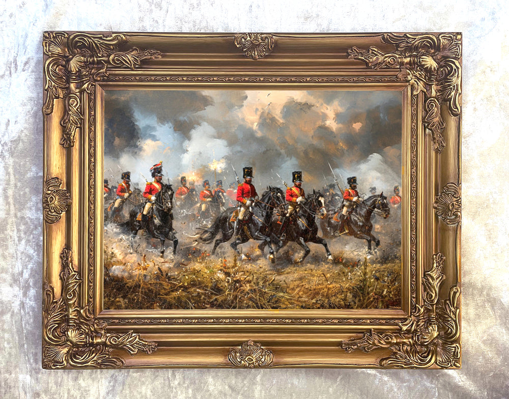 Fine Oleograph on Canvas  -The Battle of Waterloo