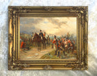 Gilt Framed Oleograph Portrait of The Duke of Wellington at Waterloo
