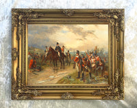 Gilt Framed Oleograph Portrait of The Duke of Wellington at Waterloo