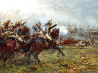 Fine Oleograph on Canvas - Cuirassiers Charge at Waterloo