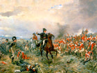 Gilt Framed Oleograph Portrait of The Duke of Wellington at the Battle of Waterloo