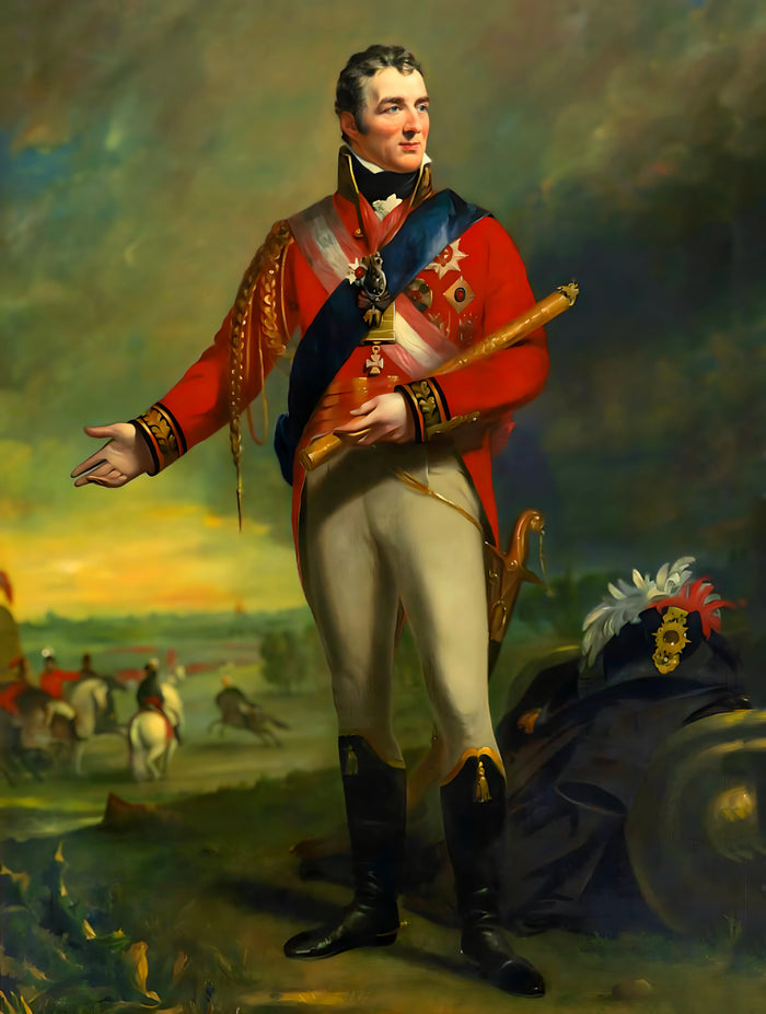 Fine Gilt Framed Oleograph Campaign Portrait of Arthur Wellesley - The Duke of Wellington