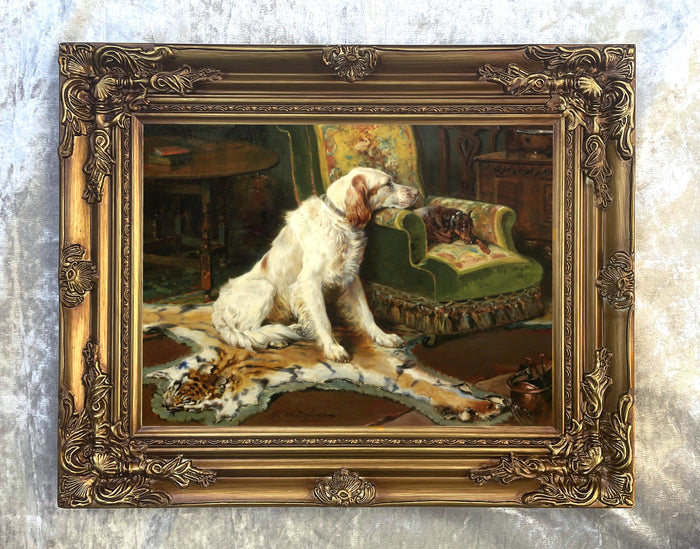 Gilt Framed Oleograph on Canvas - 