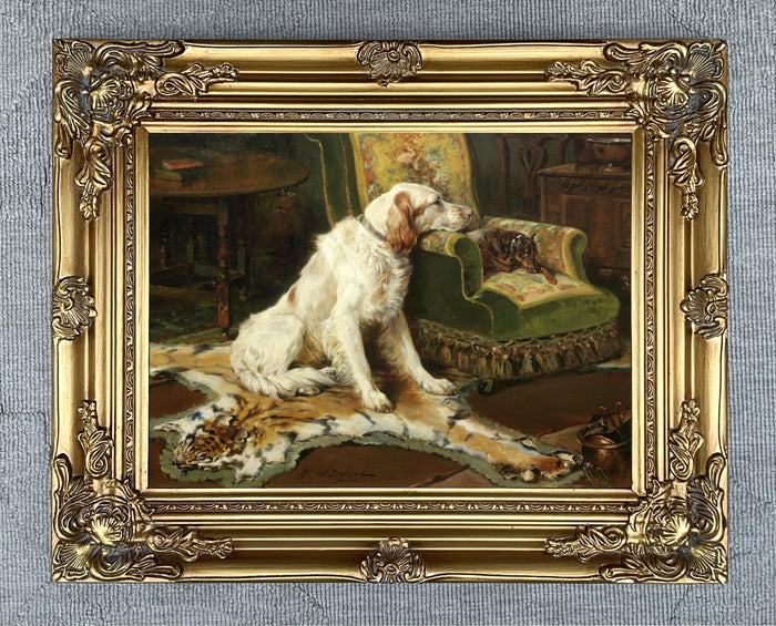 Gilt Framed Oleograph on Canvas - 