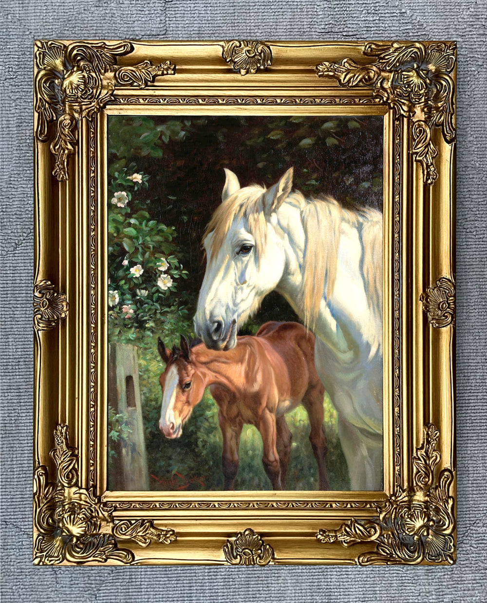 Oleograph on Canvas - Mare & Foal
