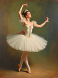 Exquisite Oleograph on Canvas Portrait of a Prima Ballerina