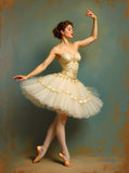Stunning  Oleograph Portrait of a Ballerina