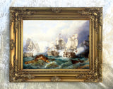 Fine Gilt Framed Oleograph of the Battle of Trafalgar 1805