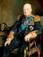 Excellent Gilt Framed Lithograph of Winston Churchill