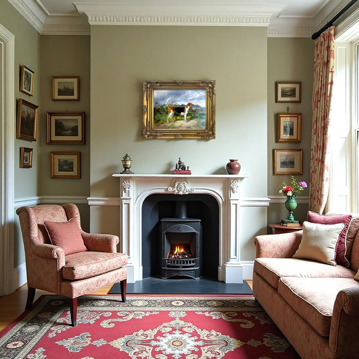 Gilt Framed Oleograph of the Foxhound 