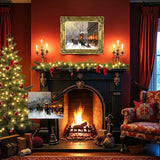 Stunning Oleograph on Canvas of Paris in the Snow aft. Eduoard Cortes